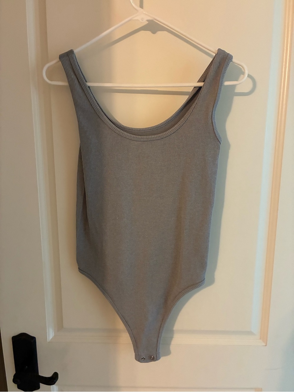 Ambiance Ribbed Grey Tank One-Piece Bodysuit